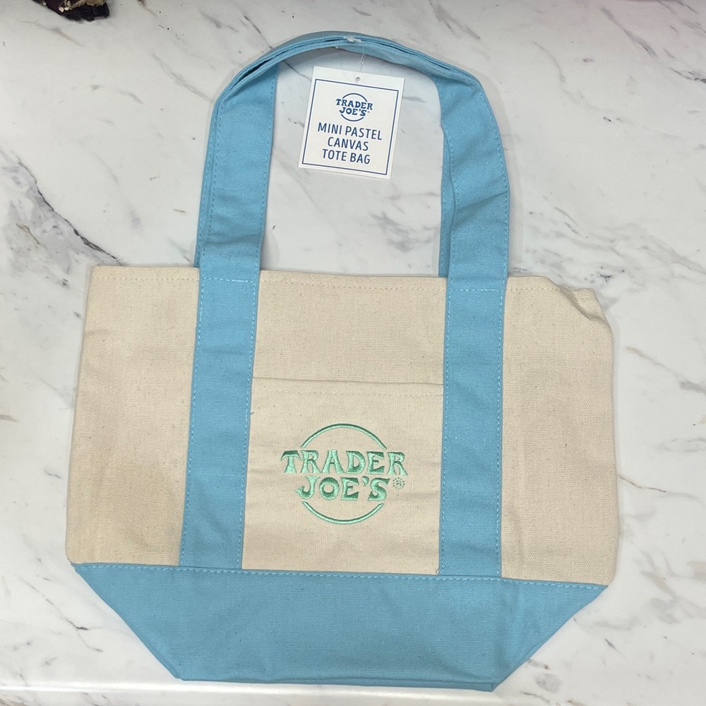 Trader Joe's Mini Pastel Canvas Tote Bag